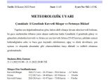 ÇANAKKALE İL GENELİ METEOROLOJİK UYARI